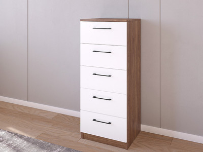 Комод 02/16 45х40х110 Морское Дерево Винтаж/Белый