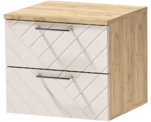 Тумба-6 прикроватная подвесная "Иннэс-7", Крафт золотой/Тирамису матовый