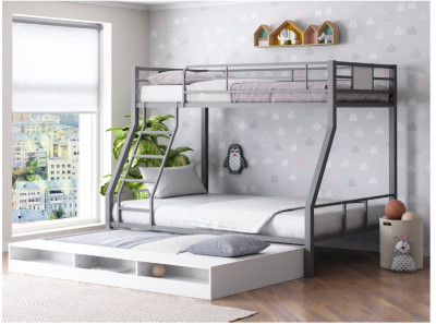 Двухъярусная кровать Гранада 1КВ (Белый, Слоновая кость)