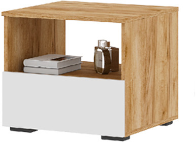 Хелен ТБ 01 Тумба прикроватная (0,502х0,442х0,460) белый/дуб крафт золото