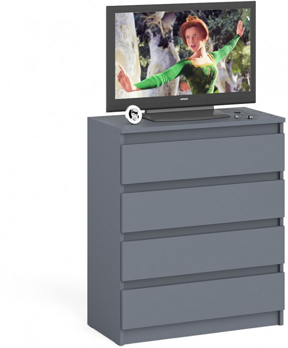 Мори Комод МК800.4, цвет графит, ШхГхВ 80,4х41х94 см.