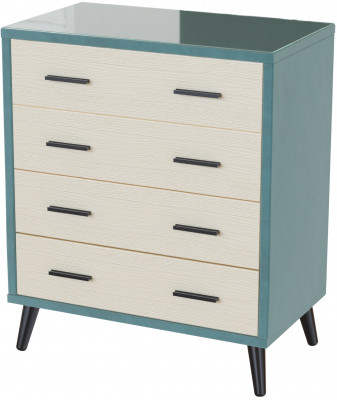 Комод интерьерный Ланс бирюза/мдф клен кремовый