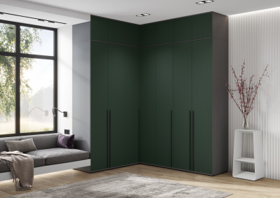 Норд Шкафы угловая композиция, Графит/Изумрудный