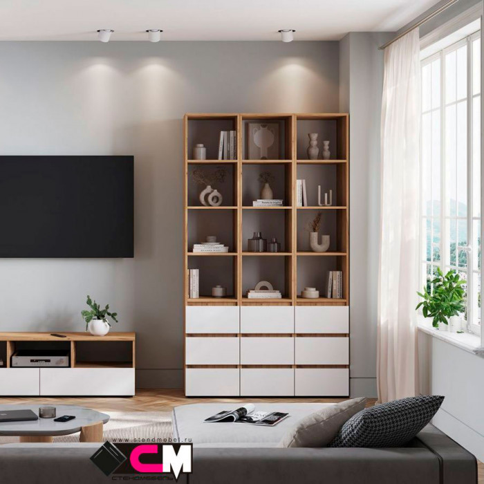 Хелен ПН 02 Пенал открытый (0,400х2,100х0,460) белый/белый