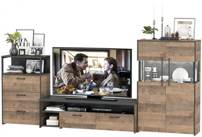 Трувор Гостиная 066, дуб гранж песочный/интра