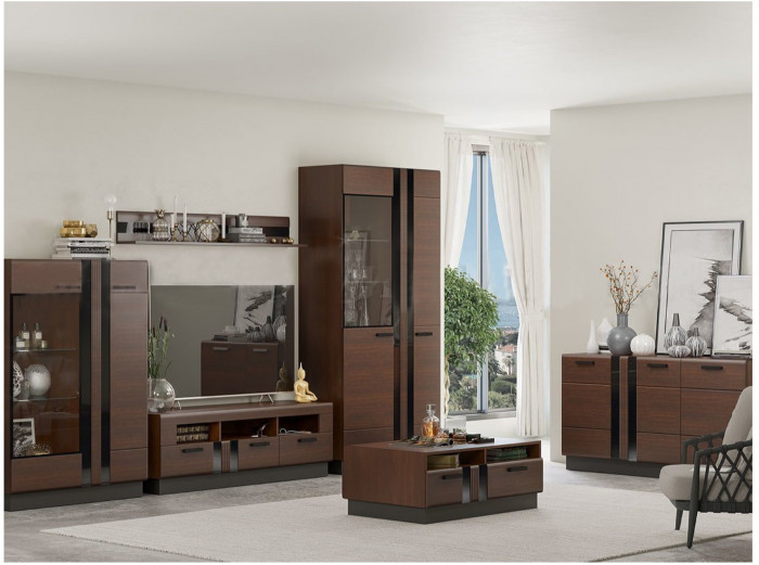 Модульная гостиная Магнолия (Белый глянец)