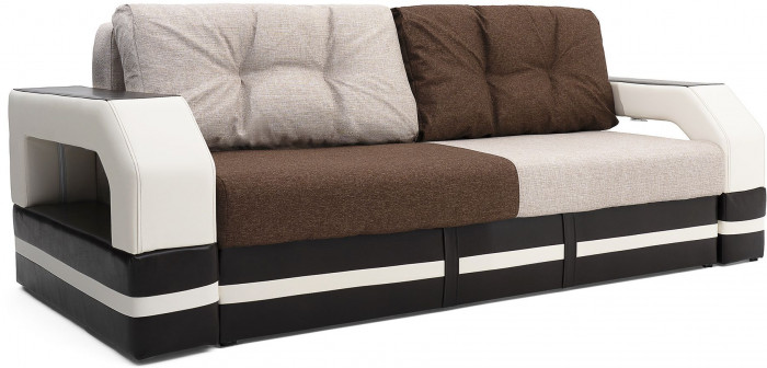 Диван-кровать Манчестер, еврокнижка, рогожка/экокожа, 150х195, комби