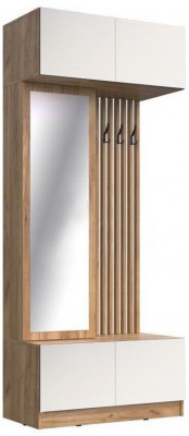 Прихожая Роджина (Белый глянец, Дуб Крафт Золотой)