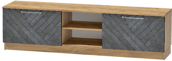 Тумба для ТВ-техники напольная "Иннэс-7", Крафт золотой/Бетон графит