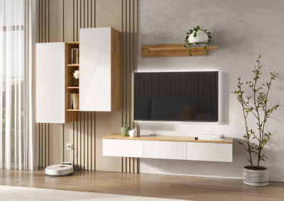 Флэш Модульная Гостиная, вариант №2, Браш вайт/Дуб крафт