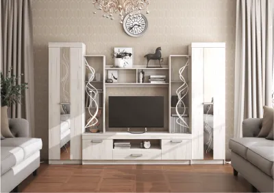 Гостиная Атлантида 2Б (Дуб Крафт белый)