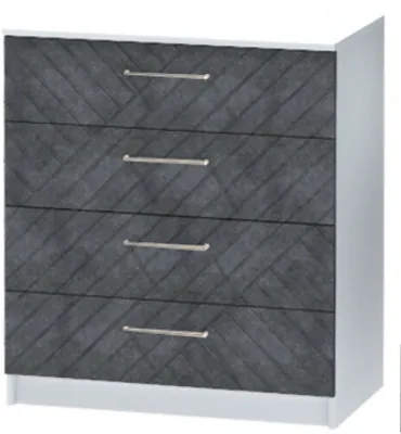 Комод №1 "Иннэс-7", Белый/Бетон графит