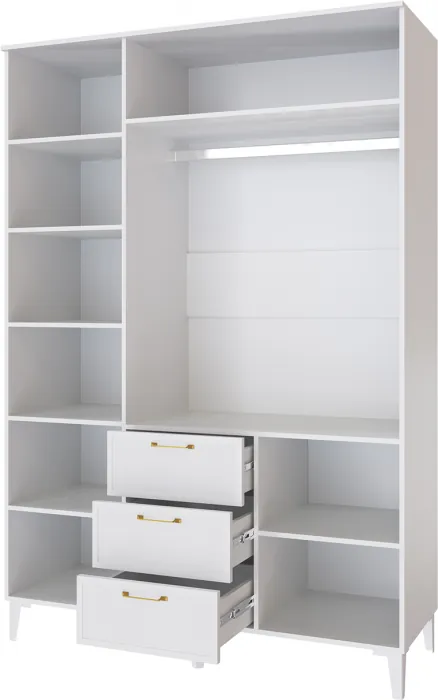 Толедо Шкаф 3-х створчатый с ящиками ТШ-24 белый