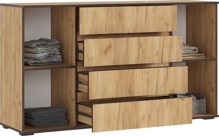 Норд Комод 2 двери 4 ящика (1600), Дуб крафт