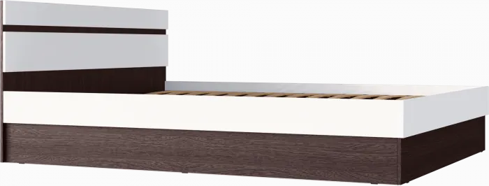 Ким Кровать 160 (Сонома / Белый глянец)