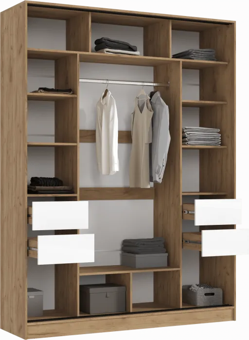 Модульная прихожая Роджина, комп.4 (Графит, Крафт золотой)