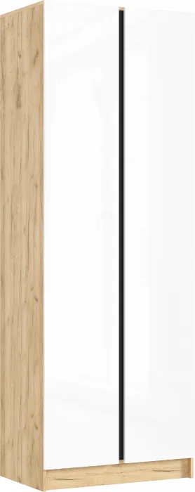Келвин Шкаф 2-х створчатый (800) (Белый Глянец, Дуб Крафт)