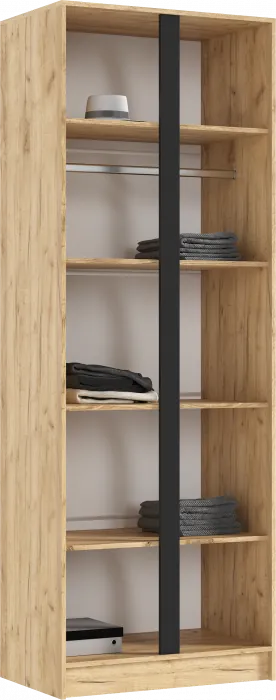 Келвин Шкаф 2-х створчатый (800) (Белый Глянец, Дуб Крафт)