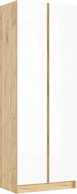 Келвин Шкаф 2-х створчатый (800) (Белый Глянец, Дуб Крафт)