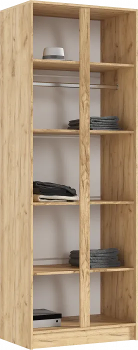 Келвин Шкаф 2-х створчатый (800) (Белый Глянец, Дуб Крафт)