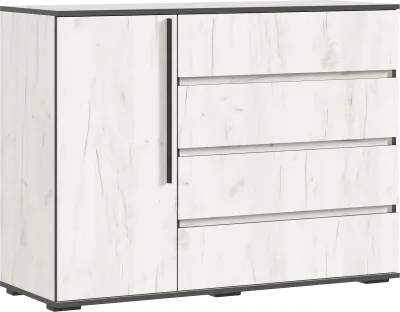 Норд Комод 1 дверь 4 ящика (1200), крафт белый