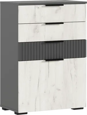 Комод 600 (Крафт белый, Графит)