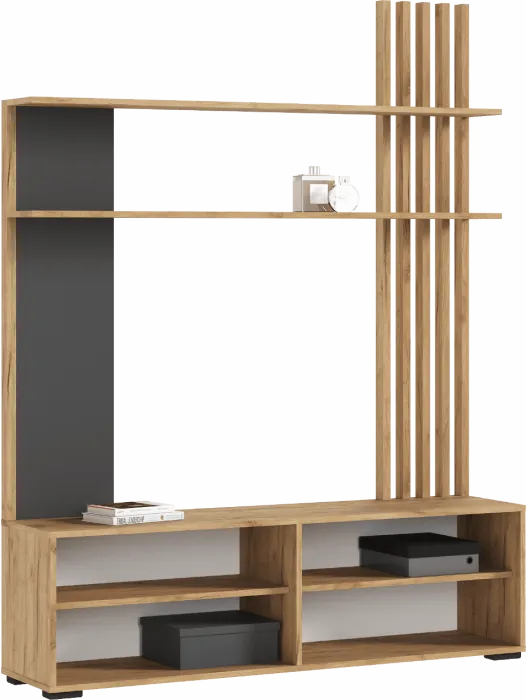 Модульная гостиная Роджина (Белый глянец, Дуб Крафт Золотой)