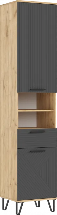 Флэш Прихожая, вариант №1, Браш графит/Дуб крафт