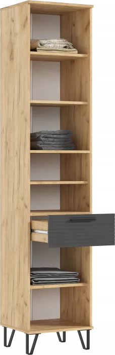 Флэш Прихожая, вариант №1, Браш графит/Дуб крафт