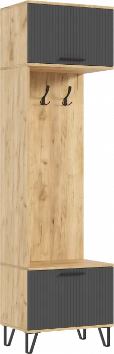 Флэш Прихожая, вариант №1, Браш графит/Дуб крафт