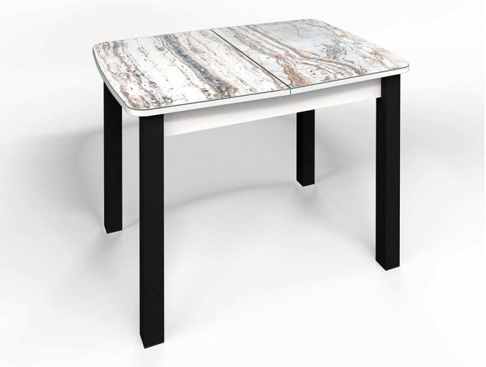 Стол СМ-2 Флорида ноги окрас квадратный белый/черный