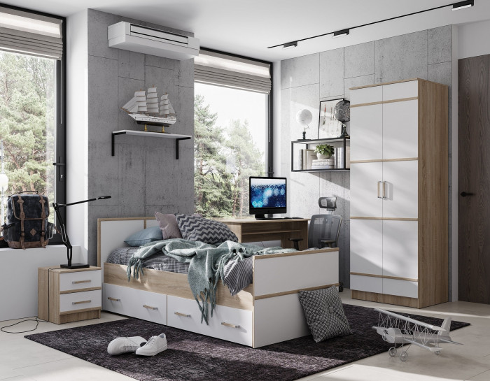 Кровать с проложками ДСП Сакура ЛИТ 90х200, дуб сонома