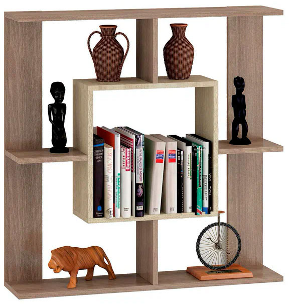 Полка навесная ПН-1 (850*850*180) орех донской/белый