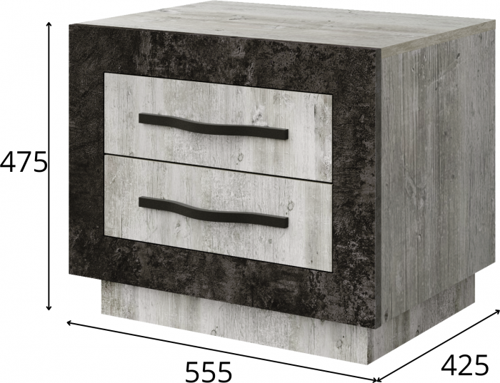 Прикроватная тумба "Эстель" - Сосна шале/Бетон спаркс