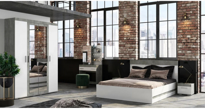 Столик туалетный Инстайл СТ-01, бетон/белый