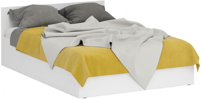 Стандарт Кровать 1400, цвет белый, ШхГхВ 143,5х203,5х70 см., сп.м. 1400х2000 мм., без матраса, основание есть