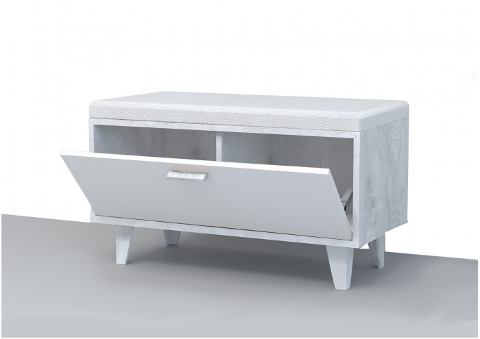 Эго Обувница ОБ-1 НГ (Глянец Белый/Дуб Крафт Золотой)