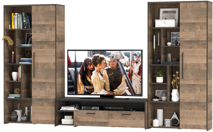 Трувор Гостиная 076, дуб гранж песочный/интра