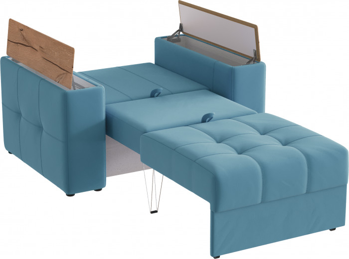 Кресло-кровать "Нави", Светло-голубой/МДФ дуб канадский