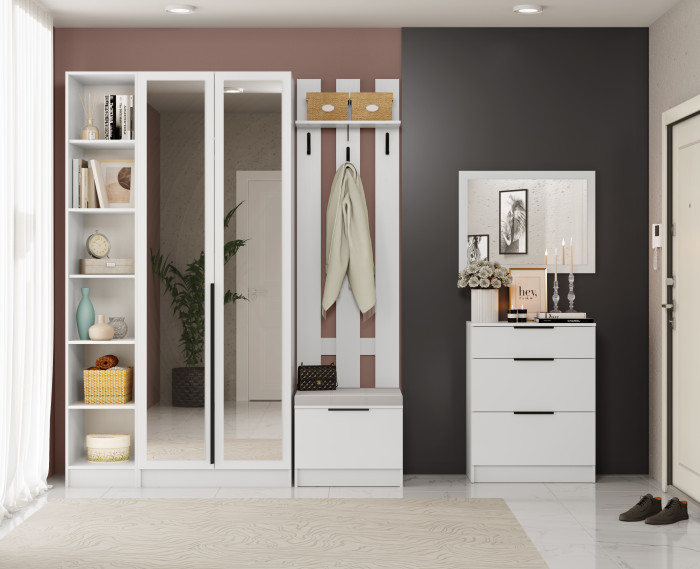 Набор мебели для прихожей "Мадрид", Белый