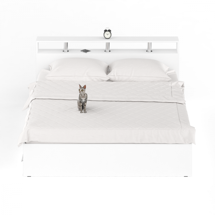 Камелия Кровать с ящиками 1800, цвет белый, ШхГхВ 183,5х217х78,2 см., сп.м. 1800х2000 мм., без матраса, основание есть