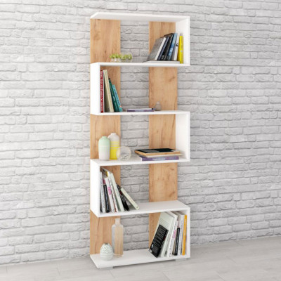 Стеллаж Ромео-1 (700*1800*250) белый/дуб крафт золотой