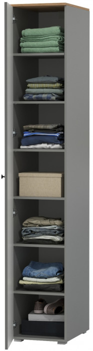 Остин 13.225 Шкаф-пенал, цвет серый графит/дуб крафт золотой, ШхГхВ 40х54,3х229,6 см., универсальная сборка