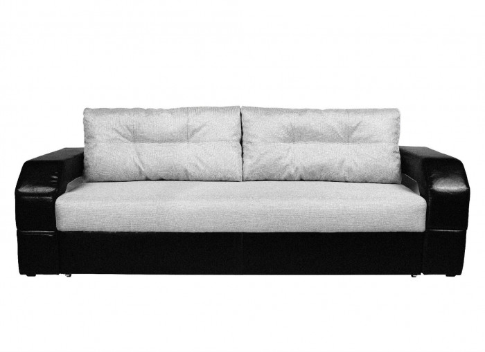 Диван-кровать Манчестер, еврокнижка, рогожка/экокожа, 150х195, серый