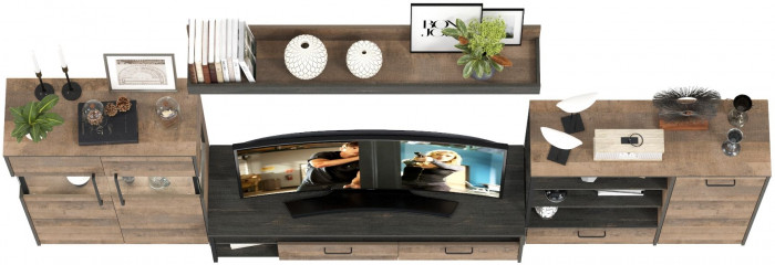 Трувор Гостиная 053, дуб гранж песочный/интра