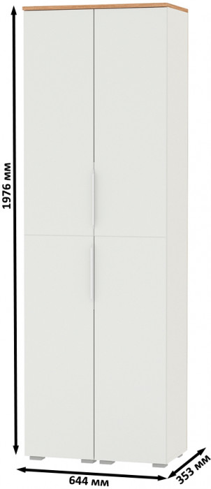 Октава 13.228 Шкаф-пенал + 13.228 Шкаф-пенал, белый шагрень/дуб крафт золотой/фасады МДФ белый шагрень
