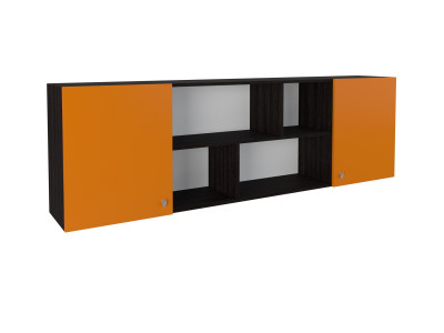 Полка надкроватная Венге/Оранжевый