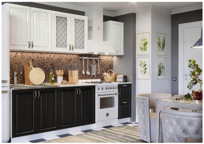 Кухня МДФ Настя, 2000 (Трюфель, Белый)