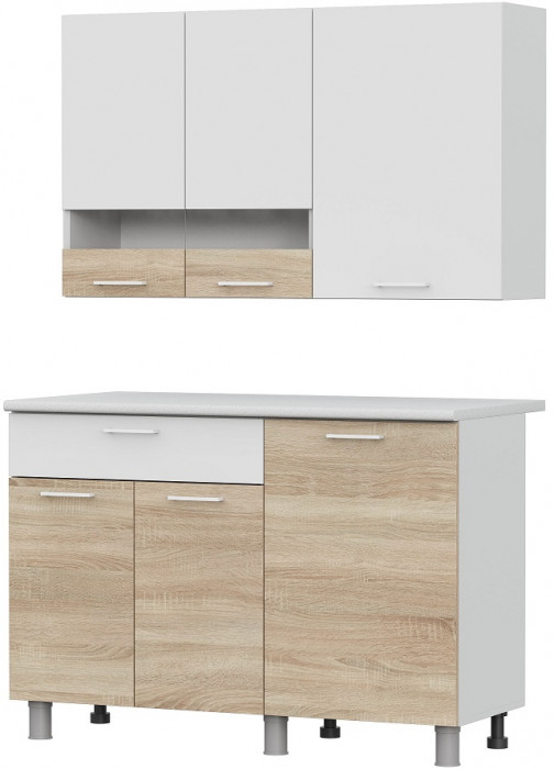 Готовая кухня КГ 4 (1.2 м), Белый, Дуб сонома