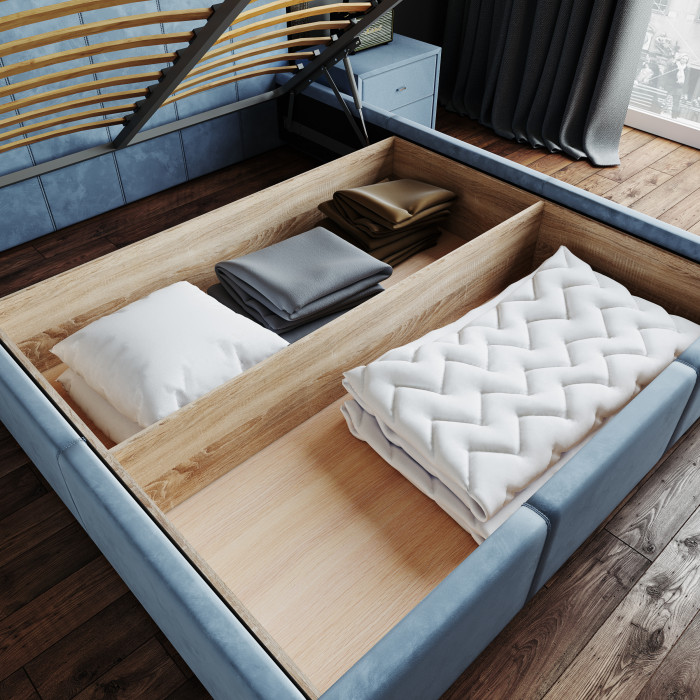 Рио Кровать интерьерная 120 светло-голубой квадрат, ПМ